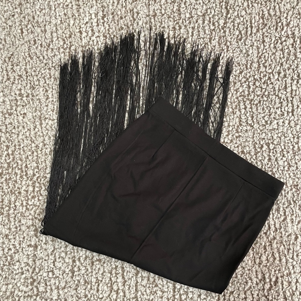 Almost Famous Black skirt with long Fringe